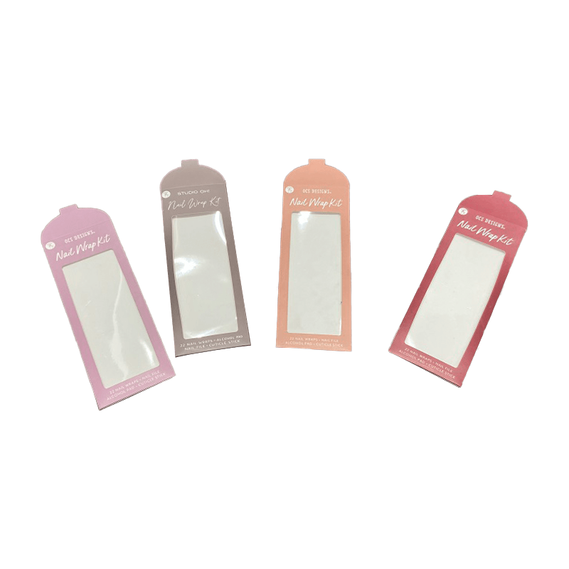 卸売カスタム紙カードボックス小さな紙箱透明窓段ボールマニキュア紙箱